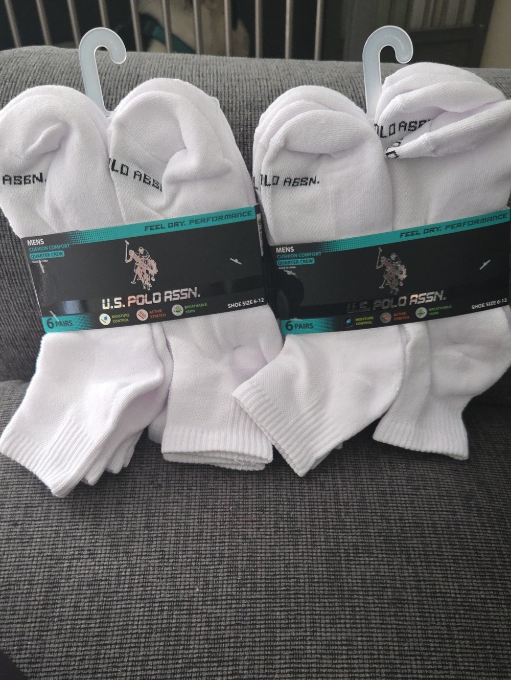 U.S. Polo Assn. Men's White Athletic No-Show Socks - Pack of 12